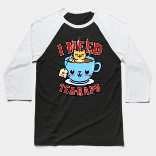 Cute Kawaii Cats Funny Tea Funny Meme Baseball T-Shirt